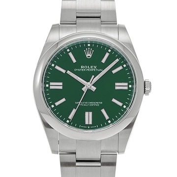 ロレックス オイスターパーペチュアル 41 124300 グリーン メンズ 時計 【中古】【wristwatch】