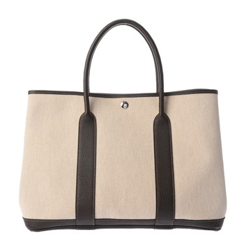 エルメス ガーデンパーティ PM エクリュ/マロン トワルアッシュ/ブッフルスキッパー レディース バッグ 【中古】【bag】