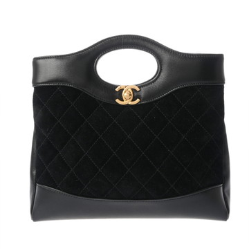 シャネル CHANEL31 ミニ ショッピング バッグ 2WAYショルダー ブラック AS4133 シャイニーカーフスキン/ベロア レディース バッグ 【中古】【bag】