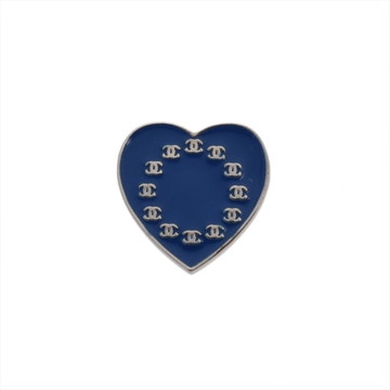 シャネル ブローチ シルバー/ブルー メタル/エナメル レディース ジュエリー 【中古】【jewelry】