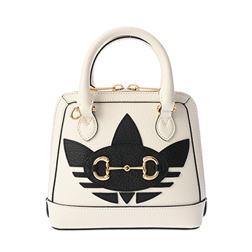 グッチ ホースビット1955 sdidas ミニ トップハンドルバッグ ホワイト/ブラック 677212 レザー レディース バッグ 【中古】【bag】