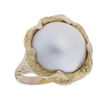 ノーブランド 俄 マベパール リング ゴールド K18イエローゴールド YG レディース ジュエリー 【中古】【jewelry】