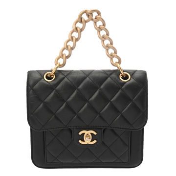 シャネル マトラッセ スモールフラップバッグ ブラック エイジドカーフスキン レディース バッグ 【中古】【bag】