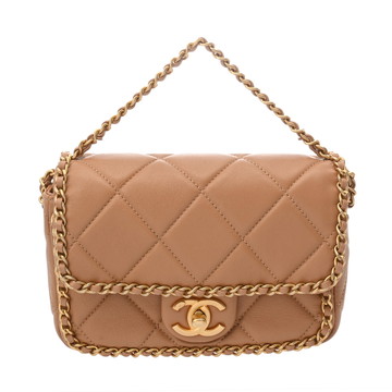 シャネル マトラッセ ミニ フラップバッグ  ベージュ AS5089 ラムスキン レディース バッグ 【中古】【bag】