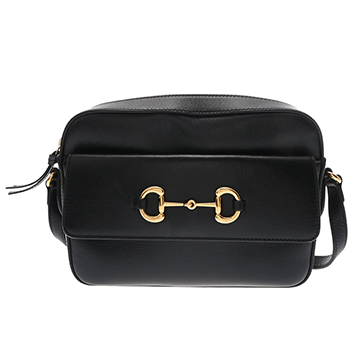 グッチ ホースビット1955 スモールショルダーバッグ ブラック 645454 レザー レディース バッグ 【中古】【bag】