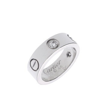 カルティエ ラブリング #46 3PD シルバー K18ホワイトゴールド WG レディース ジュエリー 【中古】【jewelry】