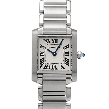 カルティエ タンクフランセーズ SM W51008Q3 シルバー レディース 時計 【中古】【wristwatch】