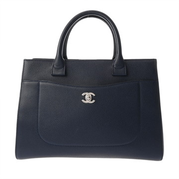 シャネル ネオエグゼクティブトート ネイビー A69930 カーフスキン レディース バッグ 【中古】【bag】