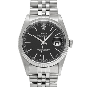 ロレックス デイトジャスト 16234 ブラック メンズ 時計 【中古】【wristwatch】