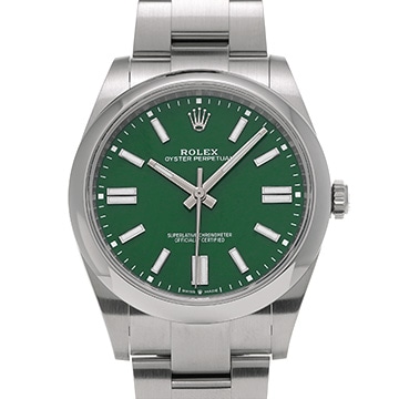 ロレックス オイスターパーペチュアル 41 124300 グリーン メンズ 時計 【中古】【wristwatch】