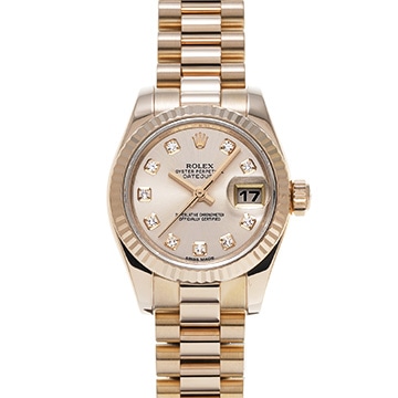 ロレックス デイトジャスト 179175G ピンク/ダイヤモンド レディース 時計 【中古】【wristwatch】