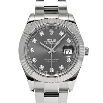 ロレックス デイトジャストII 116334G スレート/ダイヤモンド メンズ 時計 【中古】【wristwatch】