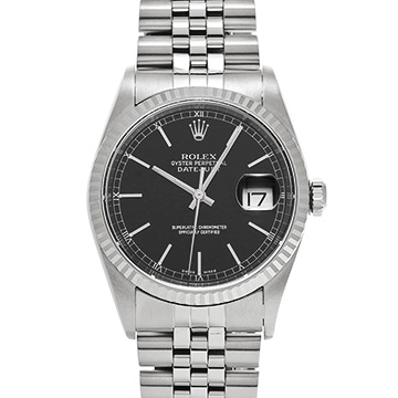 ロレックス デイトジャスト 36 16234 ブラック メンズ 時計 【中古】【wristwatch】
