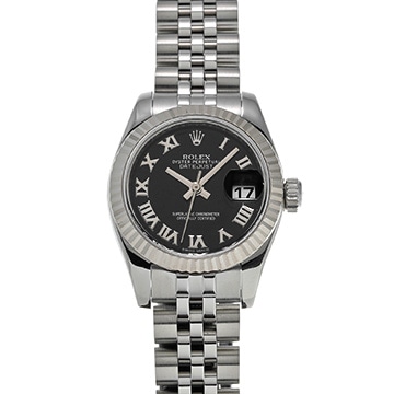 ロレックス デイトジャスト 179174 ブラック レディース 時計 【中古】【wristwatch】