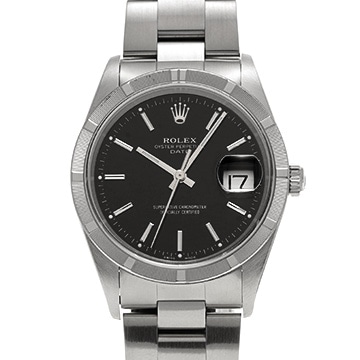 ロレックス オイスターパーペチュアル デイト 15210 ブラック メンズ 時計 【中古】【wristwatch】