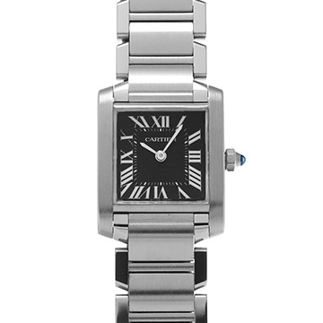 カルティエ タンク フランセーズ SM W51026Q3 ブラック レディース 時計 【中古】【wristwatch】