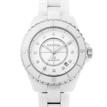 シャネル J12 キャリバー12.1 38MM H5705 ホワイトラッカー/ダイヤモンド メンズ 時計 【中古】【wristwatch】