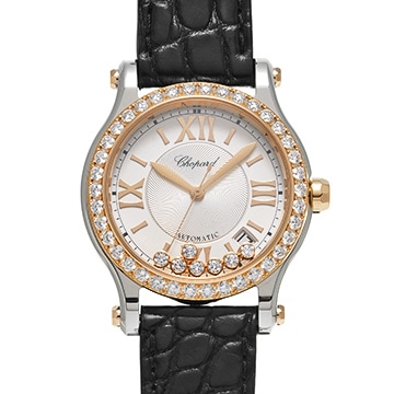 ショパール ハッピースポーツ 278559-6003 シルバー/ダイヤモンド ユニセックス 時計 【中古】【wristwatch】