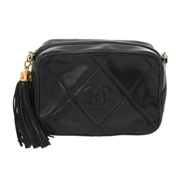 シャネル マトラッセ タッセル チェーンショルダー ブラック ラムスキン レディース バッグ 【中古】【bag】