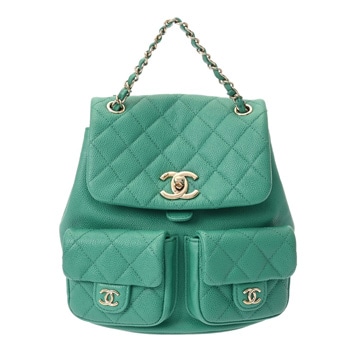 シャネル マトラッセ スモール バックパック グリーン AS3787 グレインドカーフスキン レディース バッグ 【中古】【bag】