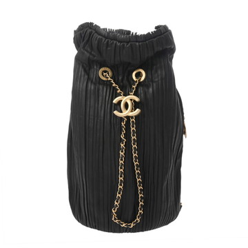 シャネル チェーンショルダー ブラック カーフスキン レディース バッグ 【中古】【bag】