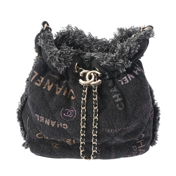 シャネル スモールバケットバッグ ブラック AS3091 デニム レディース バッグ 【中古】【bag】