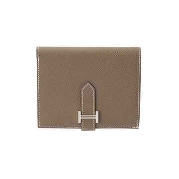 エルメス ベアン コンパクト エトゥープ ヴォーエプソン ユニセックス 財布 【中古】【purse】