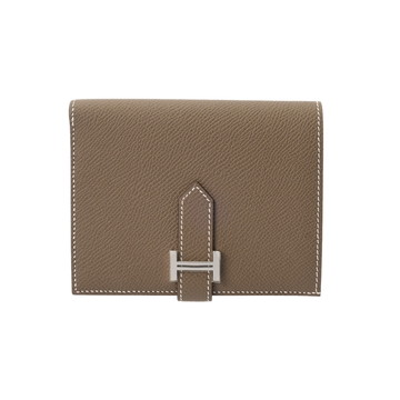 エルメス ベアン コンパクト エトゥープ ヴォーエプソン レディース 財布 【中古】【purse】