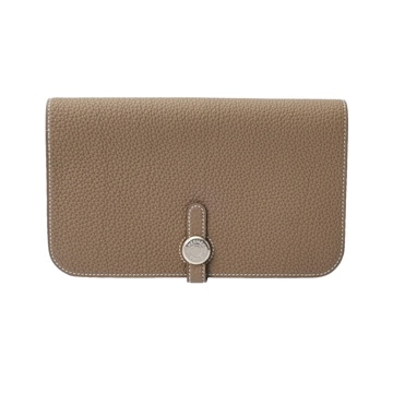 エルメス ドゴン GM エトゥープ トゴ ユニセックス 財布 【未使用】【purse】