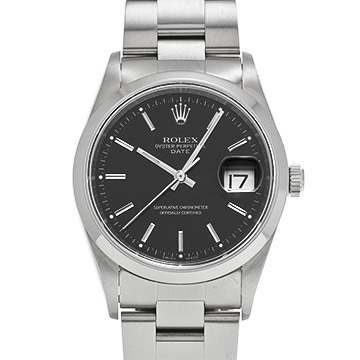 ロレックス オイスターパーペチュアル デイト 15200 ブラック メンズ 時計 【中古】【wristwatch】