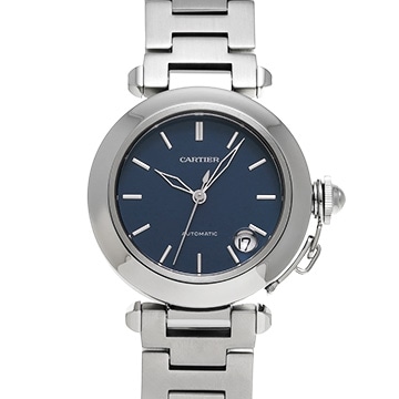 カルティエ パシャC W31014M7 ブルー ユニセックス 時計 【中古】【wristwatch】