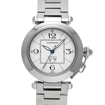 カルティエ パシャC ビッグデイト W31055M7 ホワイト ユニセックス 時計 【中古】【wristwatch】