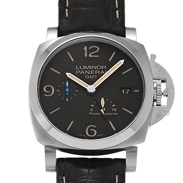パネライ ルミノール GMT パワーリザーブ PAM01321 ブラック メンズ 時計 【中古】【wristwatch】