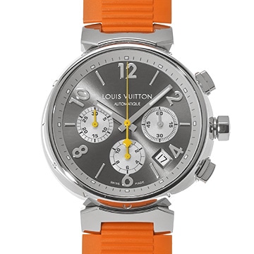 ルイ ヴィトン タンブール クロノグラフ GM Q1120 グレー メンズ 時計 【中古】【wristwatch】
