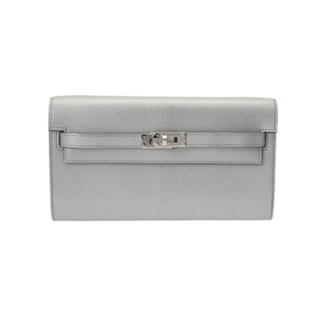 エルメス ケリーウォレット ロングトゥーゴー アルジャン シェーブルシャムキラ ユニセックス 財布 【未使用】【purse】
