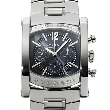 ブルガリ アショーマ クロノグラフ AA44SCH ブルーグレー メンズ 時計 【中古】【wristwatch】