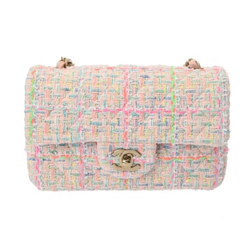 シャネル ミニ クラシック ハンドバッグ 20cm マルチカラー A69900 ツイード レディース バッグ 【中古】【bag】