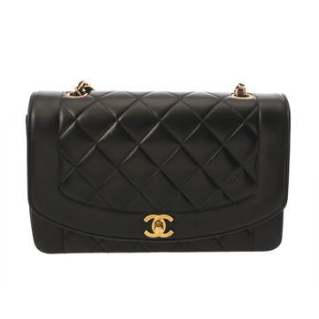 シャネル チェーンショルダー 25cm ダイアナ ブラック A01165 ラムスキン レディース バッグ 【中古】【bag】