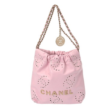 シャネル ミニ ハンドバッグ CHANEL22 ピンク AS3980 シャイニーカーフスキン レディース バッグ 【中古】【bag】