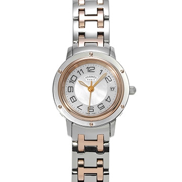エルメス クリッパー CP1.221 ホワイトシェル レディース 時計 【中古】【wristwatch】