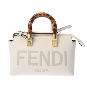 フェンディ バイザウェイ ミニ FENDI ROMA ホワイト 8BS067 ABVL 239-10429 カーフレザー レディース バッグ 【中古】【bag】