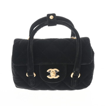 シャネル マトラッセ 2WAY ハンドバッグ ブラック AS2608 ベルベット レディース バッグ 【中古】【bag】
