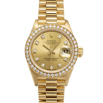 ロレックス デイトジャスト 69138G シャンパン/ダイヤモンド レディース 時計 【中古】【wristwatch】