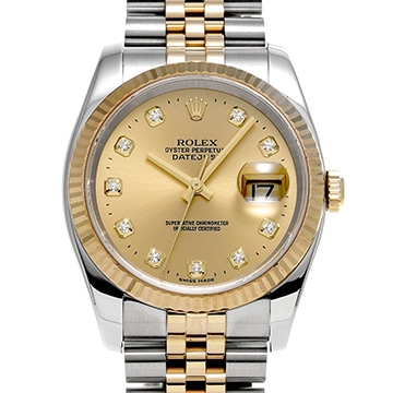 ロレックス デイトジャスト 116233G シャンパン/ダイヤモンド メンズ 時計 【中古】【wristwatch】