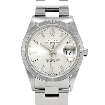 ロレックス オイスターパーペチュアル デイト 15210 シルバー メンズ 時計 【中古】【wristwatch】