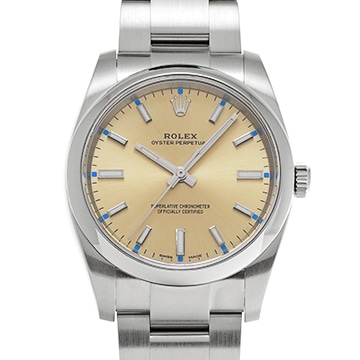 ロレックス オイスターパーペチュアル 34 114200 シャンパン メンズ 時計 【中古】【wristwatch】