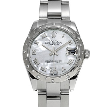 ロレックス デイトジャスト 178344NR ホワイトシェル ユニセックス 時計 【中古】【wristwatch】