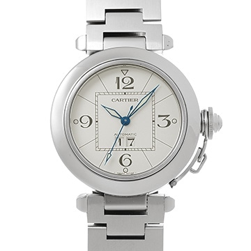 カルティエ パシャC ビッグデイト W31055M7 ホワイト ユニセックス 時計 【中古】【wristwatch】