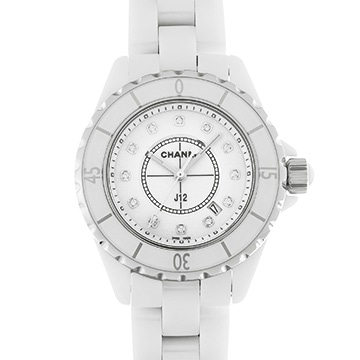 シャネル J12 33MM H1628 ホワイト/ダイヤモンド レディース 時計 【中古】【wristwatch】