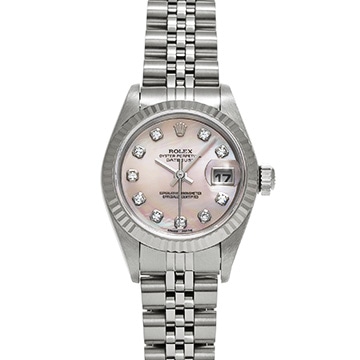 ロレックス デイトジャスト 79174NG ピンクシェル/ダイヤモンド レディース 時計 【中古】【wristwatch】